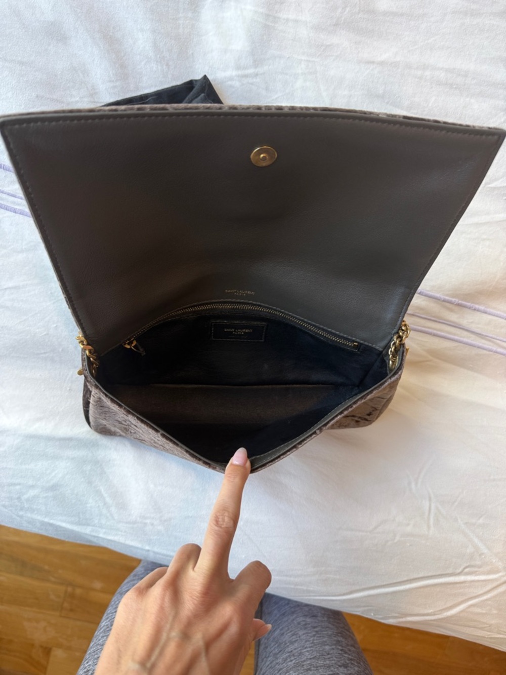 Saint Laurent Kate 99 Velvet YSL Monogram Clutch - Picture 9 of 12